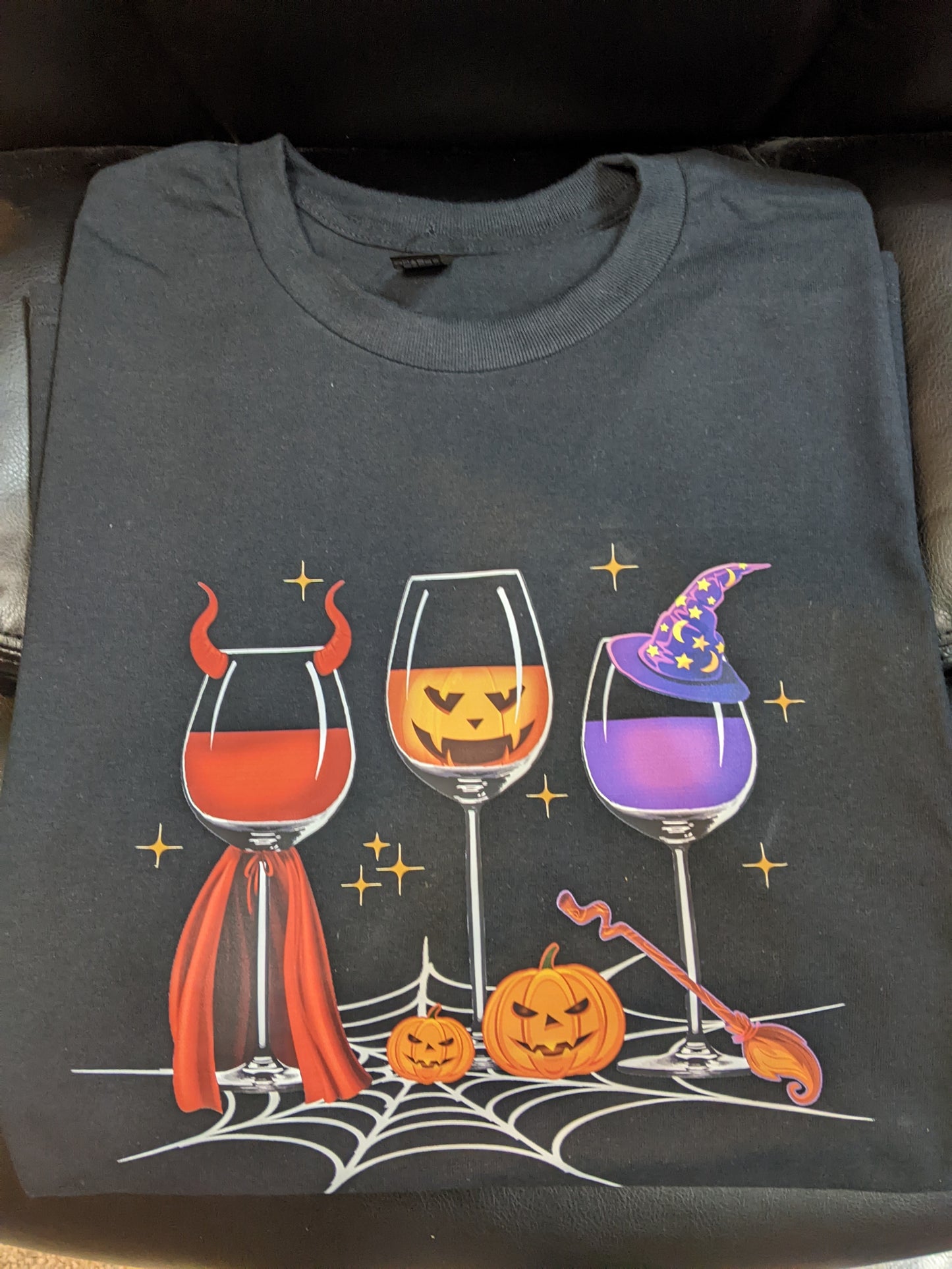 Halloween Wine Glass T-Shirt or Crewneck