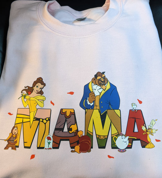 Custom Beauty and the Beast Mama Sweatshirt